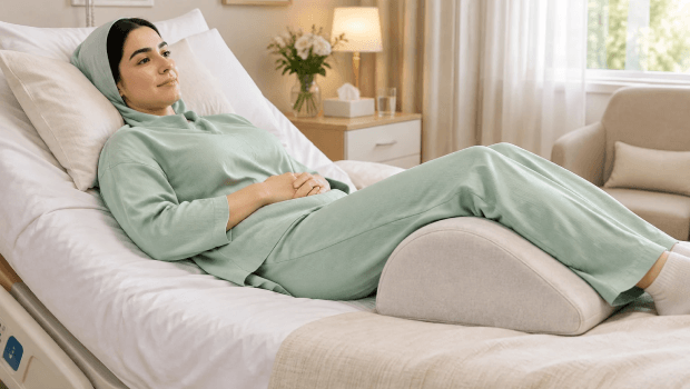 استراحت در حالت نیمه نشسته روی مبل ریلکسی پس از سزارین