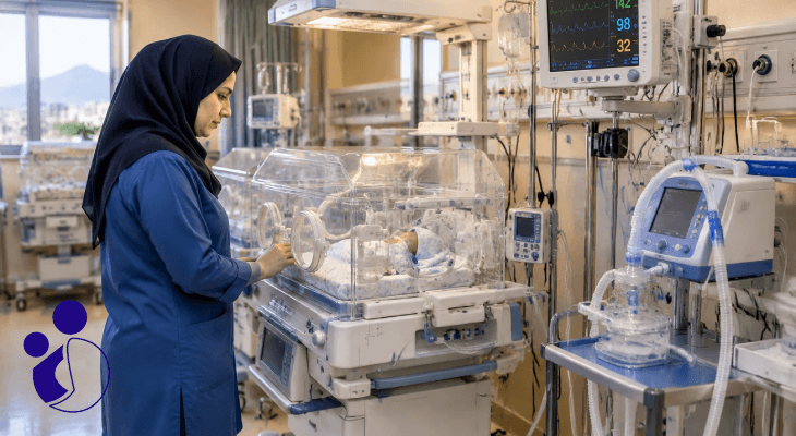 نوزاد نارس در دستگاه NICU 