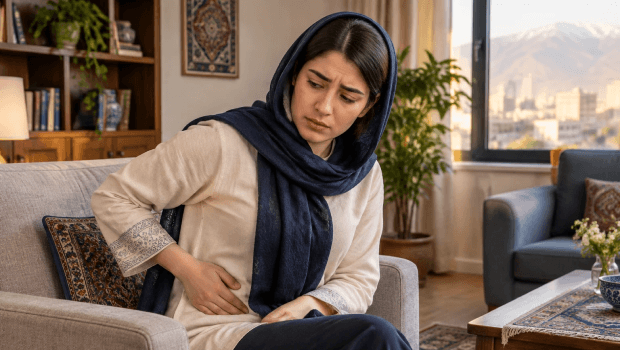 احساس گرفتگی در سمت راست پایین شکم